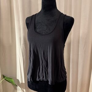 Garage Black Tank Top with Sheer Back Detail